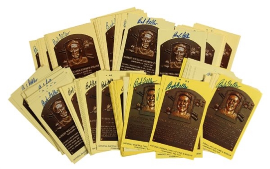 Lot of (120) Bob Feller Signed Hall of Fame Postcards